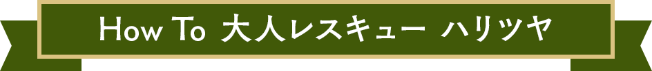 How To  大人レスキュー ハリツヤ