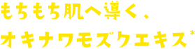 もちもち肌へ導く、オキナワモズクエキス